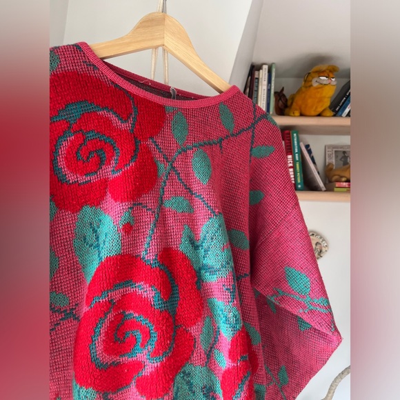Vintage Italian Rose Sweater pink - Picture 2 of 12